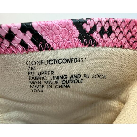 Steve Madden Conflict Women Size 7 Pink Snake Open Toe Ankle Stiletto Heels Boot - Picture 11 of 14